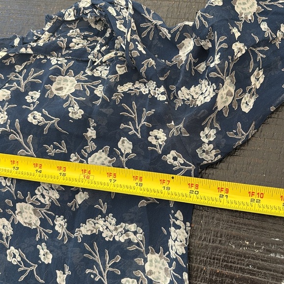 Ulla Johnson Rosine 100% Silk Sheer Blouse Top In Azure Blue size 0 - Picture 14 of 15